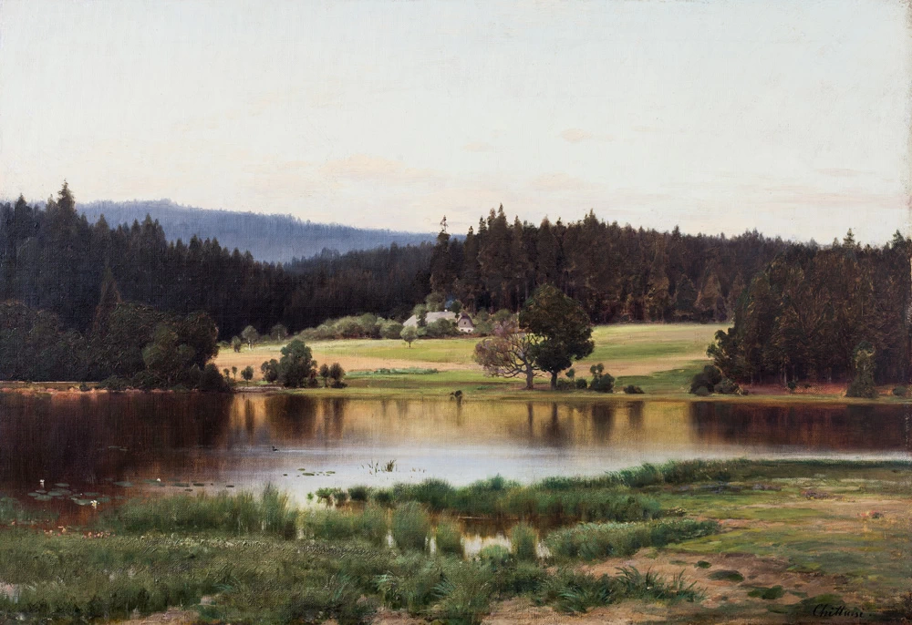 Paesaggio con laghetto